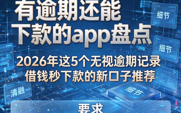 有逾期还能下款的app盘点:2026年这5个无视逾期记录、借钱秒下款的新口子推荐
