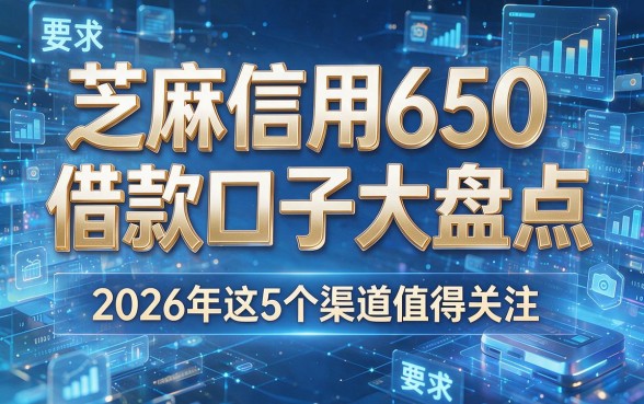 芝麻信用650 借款口子大盘点:2026年这5个渠道值得关注