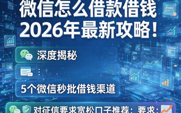 微信怎么借款借钱2026年最新攻略！深度揭秘5个微信秒批借钱渠道 对征信要求宽松口子推荐