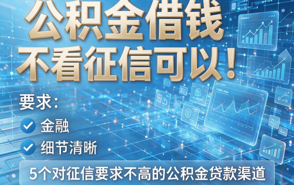 公积金借钱不看征信可以!盘点5个对征信要求不高的公积金贷款渠道