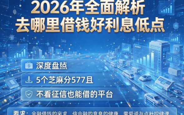 2026年全面解析去哪里借钱好利息低点,深度盘点5个芝麻分577且不看征信也能借的平台
