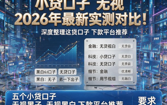 小贷口子无视黑白2026年最新实测对比!深度整理这五个小贷口子无视黑白下款平台推荐