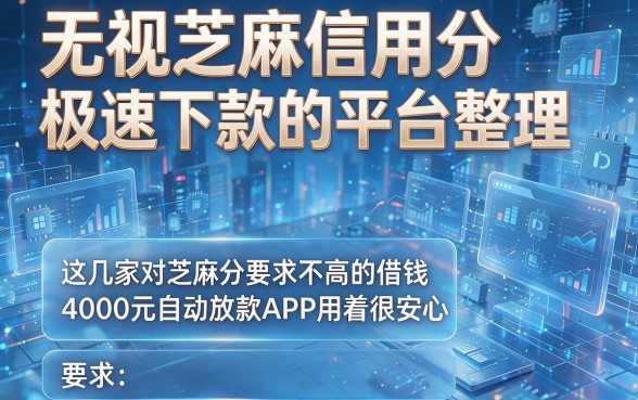 无视芝麻信用分极速下款的平台整理，这几家对芝麻分要求不高的借钱4000元自动放款APP用着很安心