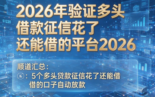 2026年验证多头借款征信花了还能借的平台2026，顺道汇总5个多头贷款征信花了还能借的口子自动放款