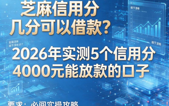 芝麻信用分几分可以借款?2026年实测5个信用分4000元能放款的口子,必阅实操攻略!