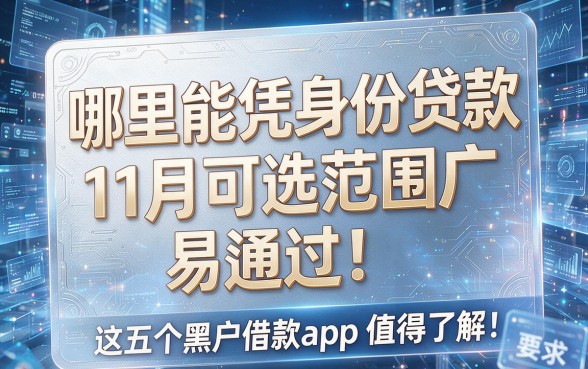 哪里能凭身份证贷款11月可选范围广且易通过!这五个黑户借款app值得了解!