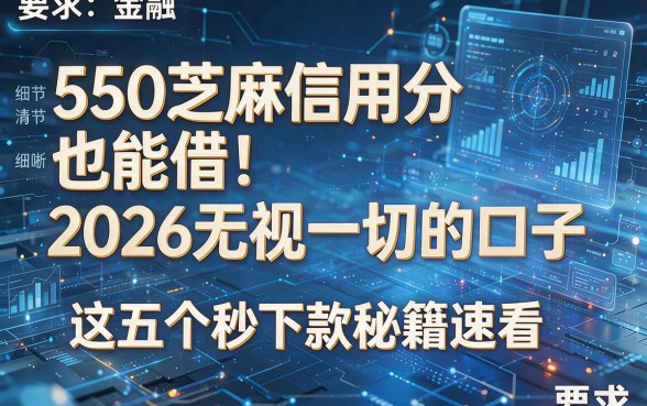 550芝麻信用分也能借!2026无视一切的口子,这五个秒下款秘籍速看