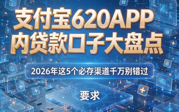 支付宝620APP内贷款口子大盘点：2026年这5个必存渠道千万别错过！