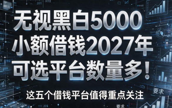 无视黑白5000小额借钱2027年可选平台数量多!这五个借钱平台值得重点关注!