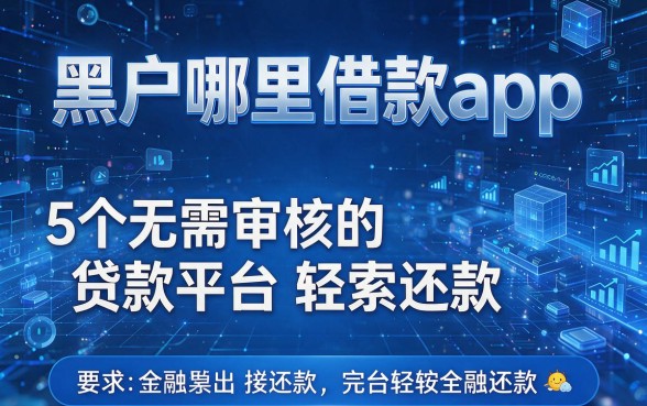黑户哪里借款app,盘点5个无需审核的贷款平台轻松还款