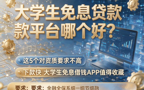 大学生免息贷款平台哪个好?这5个对资质要求不高且下款快的大学生免息借钱APP值得收藏
