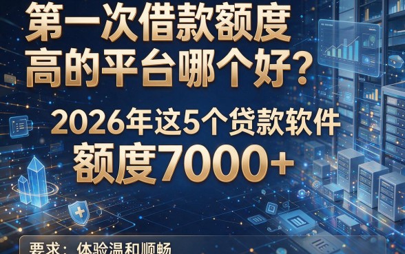 第一次借款额度高的平台哪个好？2026年这5个贷款软件额度7000+，体验温和顺畅