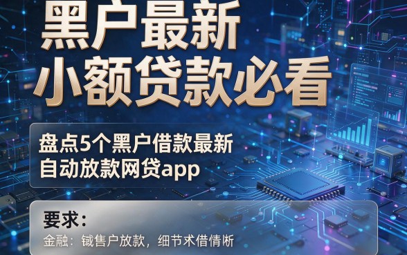 黑户最新小额贷款必看,盘点5个黑户借款最新自动放款网贷app