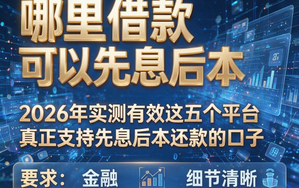 哪里借款可以先息后本，2026年实测有效这五个平台真正支持先息后本还款的口子