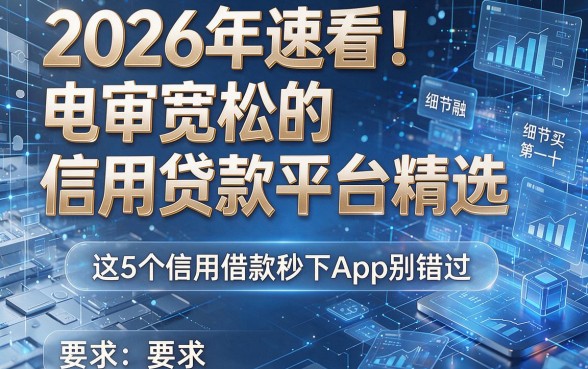 2026年速看!电审宽松的信用贷款平台精选,这5个信用借款秒下App别错过