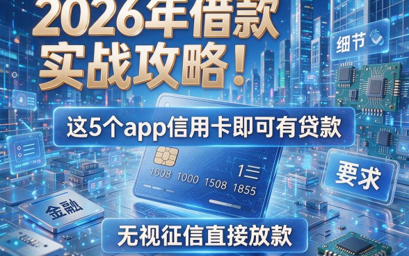 2026年借款实战攻略!这5个app信用卡即可有贷款,无视征信直接放款