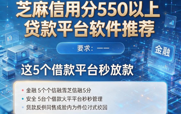 芝麻信用分550以上贷款平台软件推荐,这5个借款平台秒放款