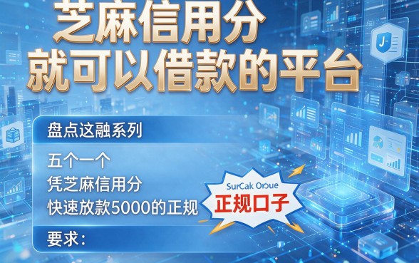 芝麻信用分就可以借款的平台,盘点这五个凭芝麻信用分快速放款5000的正规口子