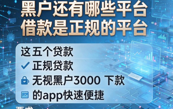 黑户还有哪些平台借款是正规的平台，这五个正规贷款无视黑户3000下款的app快速便捷