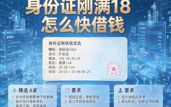 身份证刚满18怎么快借钱,本文精选6家针对年轻群体审核宽松的正规借款渠道