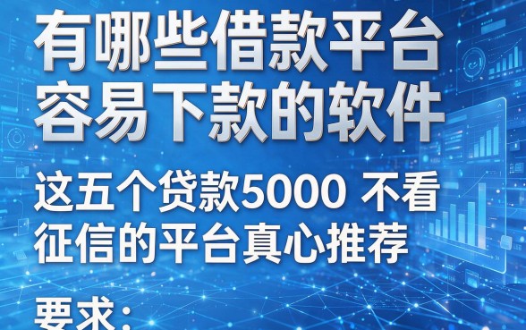 有哪些借款平台容易下款的软件，这五个贷款5000不看征信的平台真心推荐