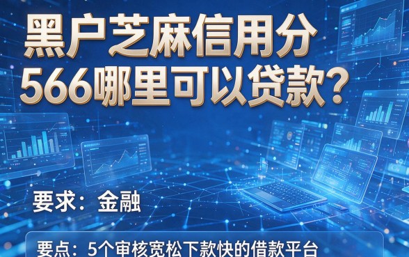 黑户芝麻信用分566哪里可以贷款?盘点5个审核宽松下款快的借款平台
