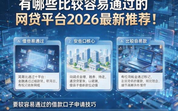 有哪些比较容易通过的网贷平台2026最新推荐!本篇详细解析五个比较容易通过的借款口子申请技巧