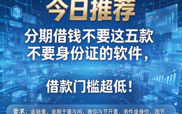 今日推荐:这五款分期借钱不要身份证的软件,借款门槛超低!