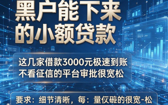黑户能下来的小额贷款,这几家借款3000元极速到账不看征信的平台审批很宽松