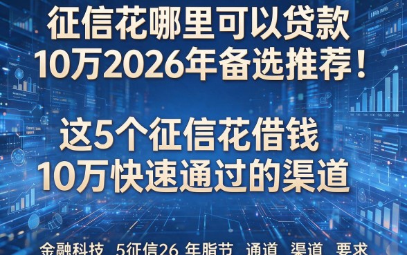 征信花哪里可以贷款10万2026年备选推荐!揭秘这5个征信花借钱10万快速通过的渠道