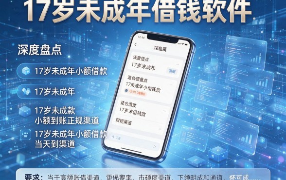 17岁未成年借钱软件,深度盘点五个17岁未成年小额借款当天到账的正规渠道