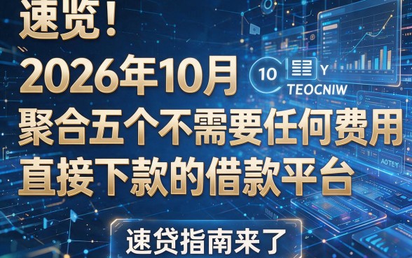 速览!2026年10月聚合五个不需要任何费用直接下款的借款平台,速贷指南来了