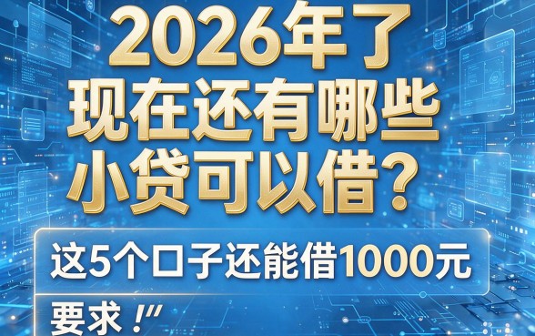 2026年了,现在还有哪些小贷可以借?这5个口子还能借1000元!