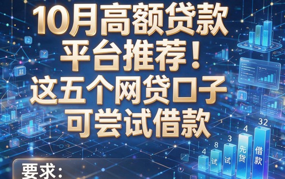 10月高额贷款平台推荐!这五个网贷口子可尝试借款