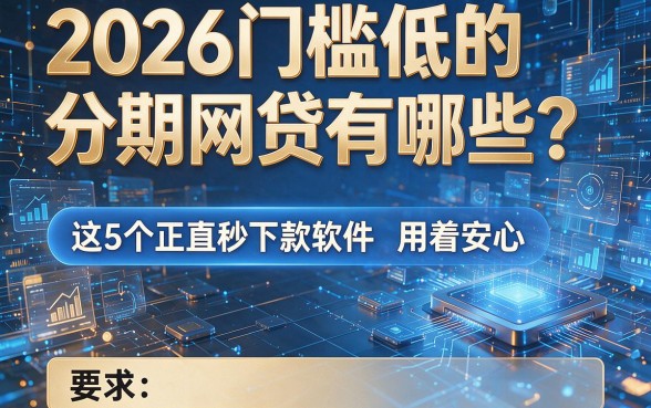 2026门槛低的分期网贷有哪些?这5个正规秒下款软件,用着安心!