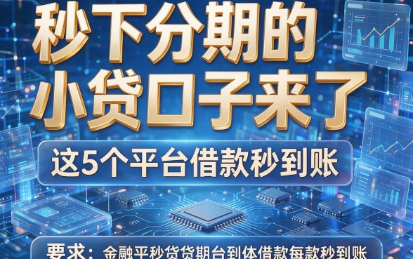 秒下分期的小贷口子来了,这5个平台借款秒到账!