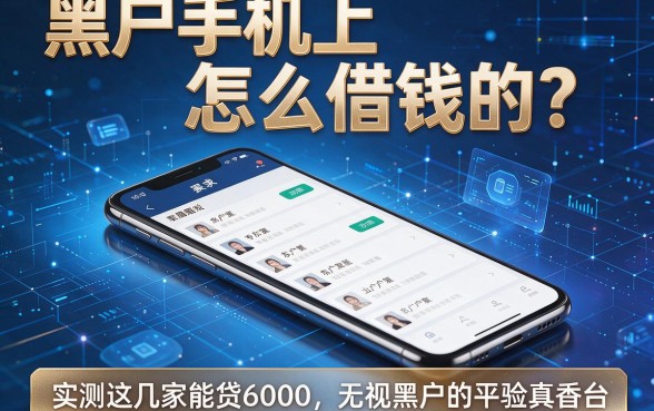 黑户手机上怎么借钱的？实测这几家能贷6000、无视黑户的平台，体验真香
