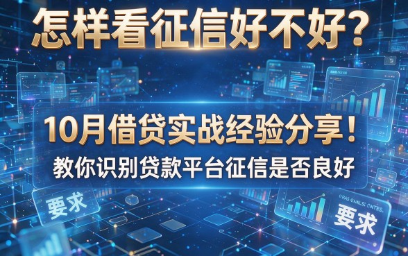怎样看征信好不好?10月借贷实战经验分享!教你识别贷款平台征信是否良好