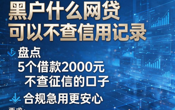 黑户什么网贷可以不查信用记录，盘点5个借款2000元不查征信的口子，合规急用更安心