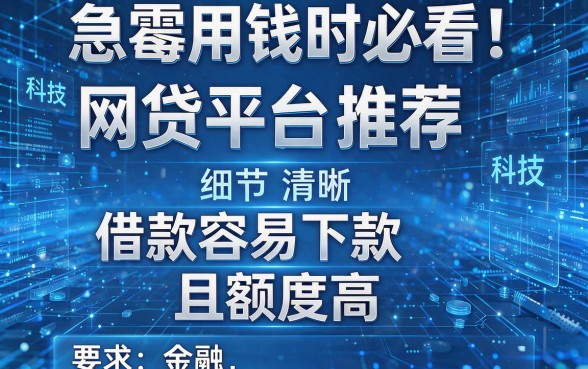 急需用钱时必看！五个借款容易下款且额度高的网贷平台推荐