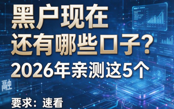 黑户现在还有哪些口子?2026年亲测这5个,速看!