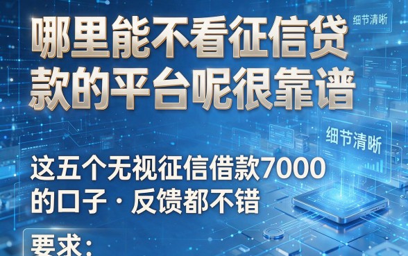 哪里能不看征信贷款的平台呢很靠谱,这五个无视征信借款7000的口子反馈都不错