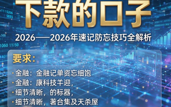 下款的口子 2026——2026年速记防忘技巧全解析!