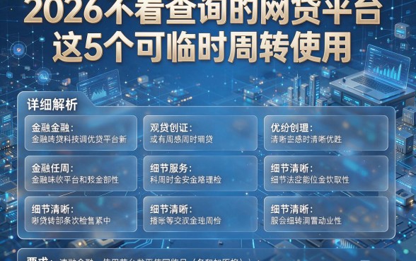 2026不看查询的网贷平台这5个可临时周转使用,详细解析在此!