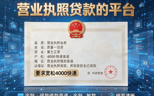营业执照贷款的平台,推荐五个营业执照借款渠道要求宽松4000快速放款