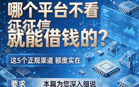哪个平台不看征信就能借钱的？这5个正规渠道额度实在，本篇为您深入细说！