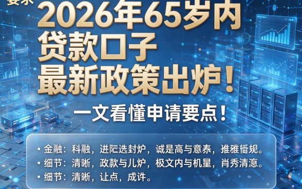 2026年65岁内贷款口子最新政策出炉!一文看懂申请要点!