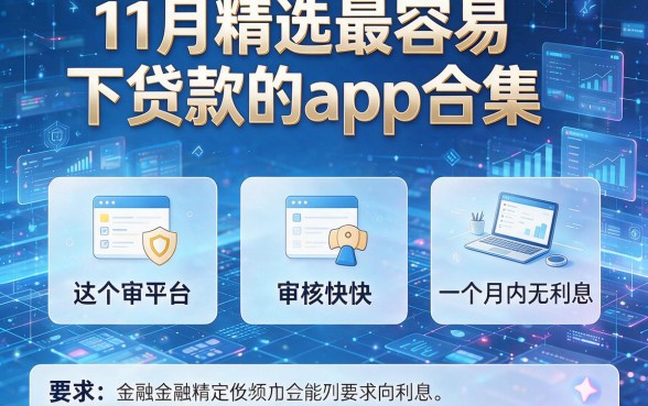 11月精选最容易下贷款的app合集,这五个平台审核快、一个月内无利息