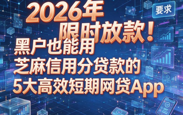 2026年限时放款!黑户也能用芝麻信用分贷款的5大高效短期网贷App