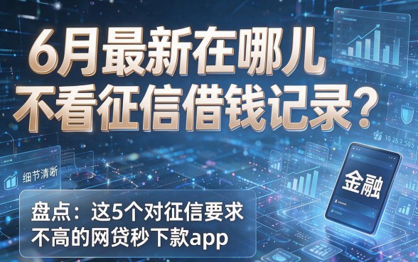6月最新在哪儿不看征信借钱记录?盘点这5个对征信要求不高的网贷秒下款app